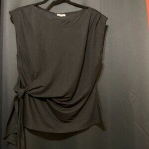 Olivia Grey Black L Side Tie Shirt